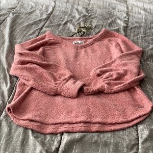 Hollister Pink Fluffy V Neck Sweater NWT